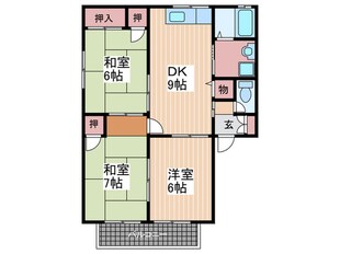 ファミ－ルＮＩＳＨＩＫＡＷＡの物件間取画像